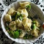 Tortellini with Peas, Broccoli and Pancetta