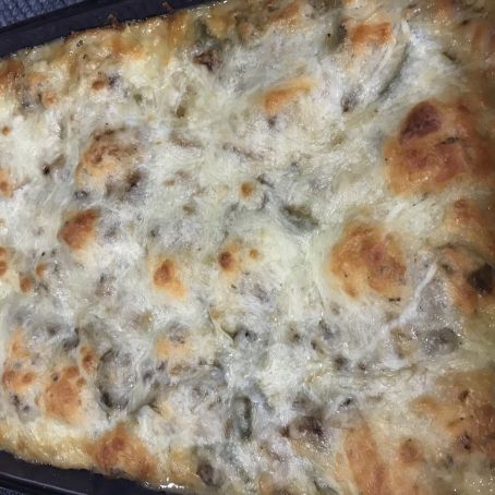 Philly Cheesesteak Biscuit Bake