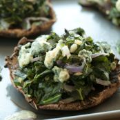 Portobellos Stuffed with Greens and Blue