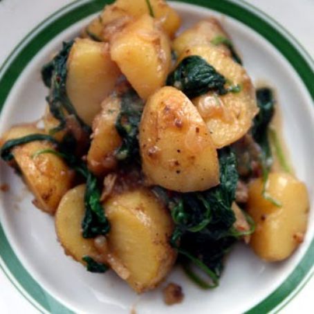 Spinach with Golden Potatoes