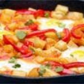 Ontario Eggs on Spicy Potatoes