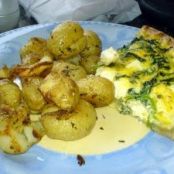 Watercress, feta & pesto quiche