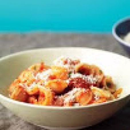Orecchiette with Bacon and Tomato Sauce