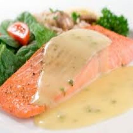 Plank-Grilled Salmon with Beurre Blanc