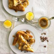 Mascarpone-Stuffed French Toast with Salted Caramel-Banana Sauce