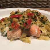 Stuffed Salmon with Cream Cheese & Shrimp