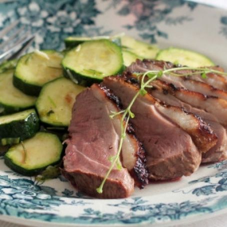 Balsamic Goose Breasts with Courgettes