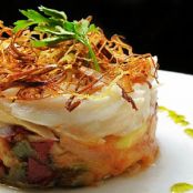 BACALAO AL PISTO Y PAPAS