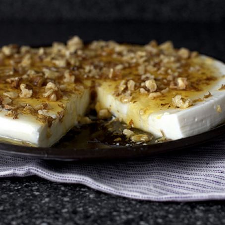 Yogurt Panna Cotta with Walnuts & Honey