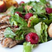 Raspberry Chicken Salad with Grilled Peaches
