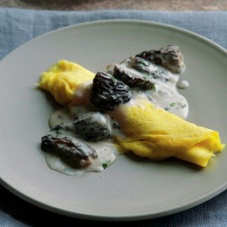 Omelet with Creamy Morel Mushrooms