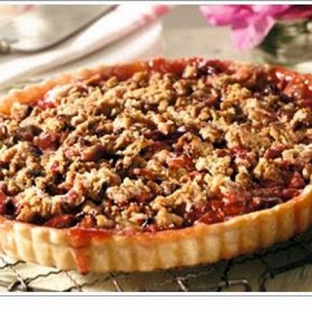 Rhubarb-Strawberry Streusel Tart