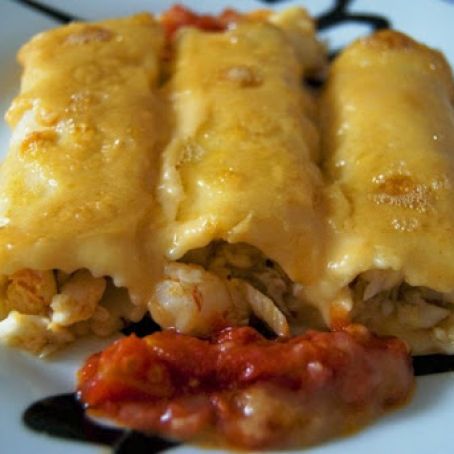 Cannelloni Stuffed with Shrimp and Whiting