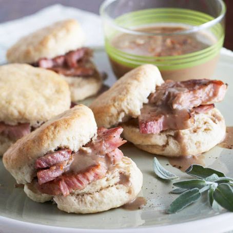 Ham on Biscuits with Red-Eye Gravy