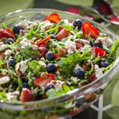 Berry & Arugula Salad with Peppery Cream Cheese
