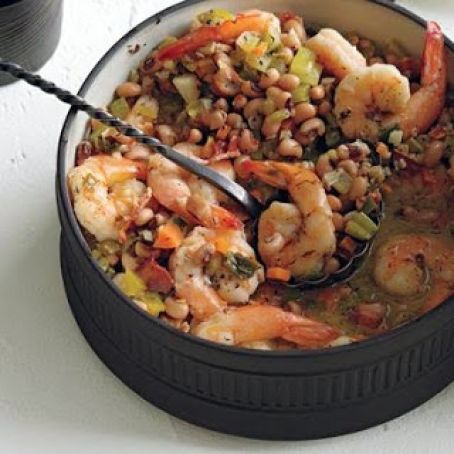 BLACK PEPPER SHRIMP w/BLACK EYED PEAS