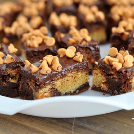 Butterscotch Brownie Bars with Chocolate Satin Frosting