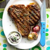 Rosemary Porterhouse Steaks with Olive Mayo