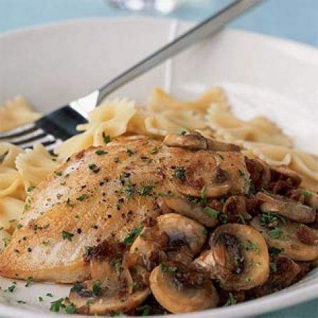 Chicken with Sun-Dried Tomato-Mushroom Sauce