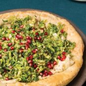 White Bean, Brussels Sprouts, and Pomegranate Tart
