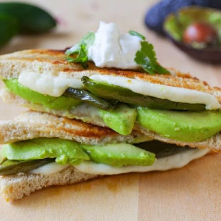 Roasted Jalapeno and Avocado Grilled Cheese Sandwich
