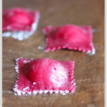 Beet Ravioli with Goat Cheese