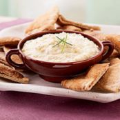 Chipotle Onion Dip with Garlic Pita Chips