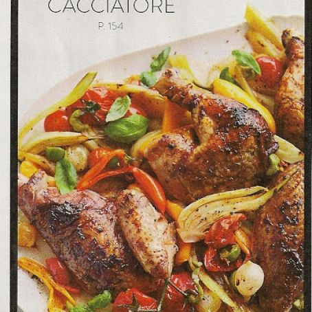 Chicken cacciatore roasted  with wine butter