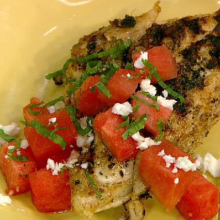 BREAST****Michael Symon's Grilled Marinated Chicken Breasts with Watermelon Feta Salad - 11 Points