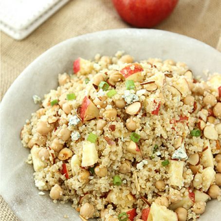 Quinoa Salad with Apple, Chickpeas, Toasted Almonds & Apple Cider Vinaigrette