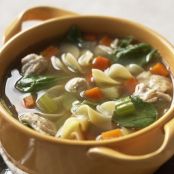 Turkey Noodle Soup with Spinach