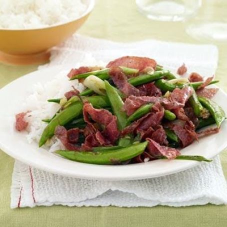Sides (Sugar Snap Pea & Salami Stir Fry)