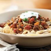 Turkish Pasta with Bison Sauce