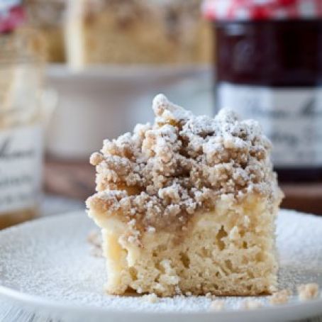 Cream cheese & jam crumb cake