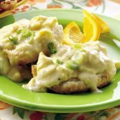 Creamy Swiss Eggs on Biscuits