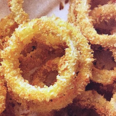Baked Onion Rings with Chipotle Ranch Dressing