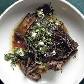 Braised Beef Short Ribs with Salsa Verde and Feta