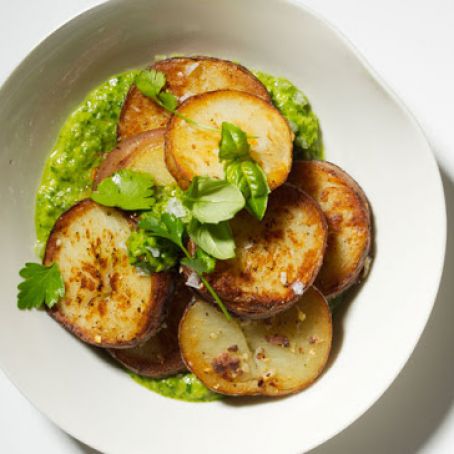 Crispy Potato Salad with Anchovy Chimichurri