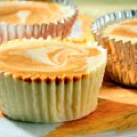 Individual Swirled Pumpkin Cheesecakes