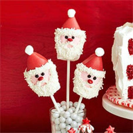 Marshmallow Santa Pops