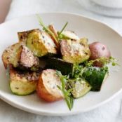 Broiled Zucchini and Potatoes with Parmesan Crust (Giada)