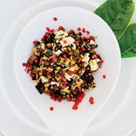 Fried Eggplant Salad with Feta