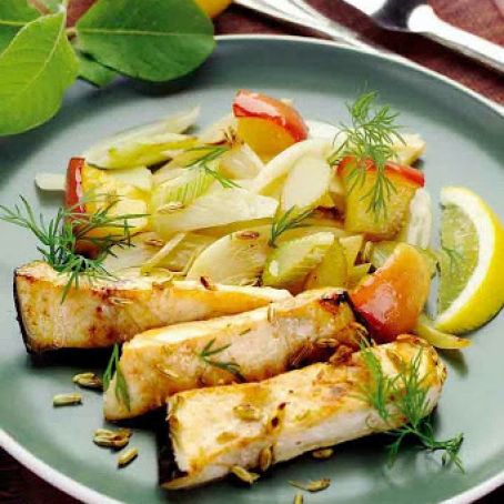 Swordfish with Fennel and Apples