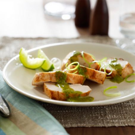 Grilled Cilantro Lime Chicken with Poblano Vinaigrette