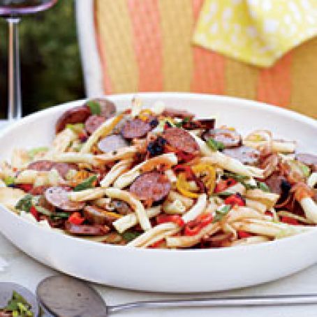 Pasta Salad with Grilled Sausages and Peppers