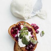 Glazed-Beet-and-Burrata Toasts