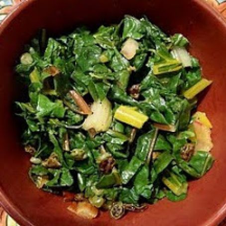 Swiss Chard with Raisins and Capers