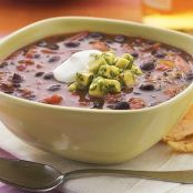Black Bean Soup with Avocado Salsa