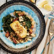 Pan-Seared Halibut with Braised Swiss Chard