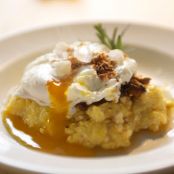 POLENTA-Polenta with Mushroom Ragu, Arugula, Poached Egg & Garlic Breadcrumbs